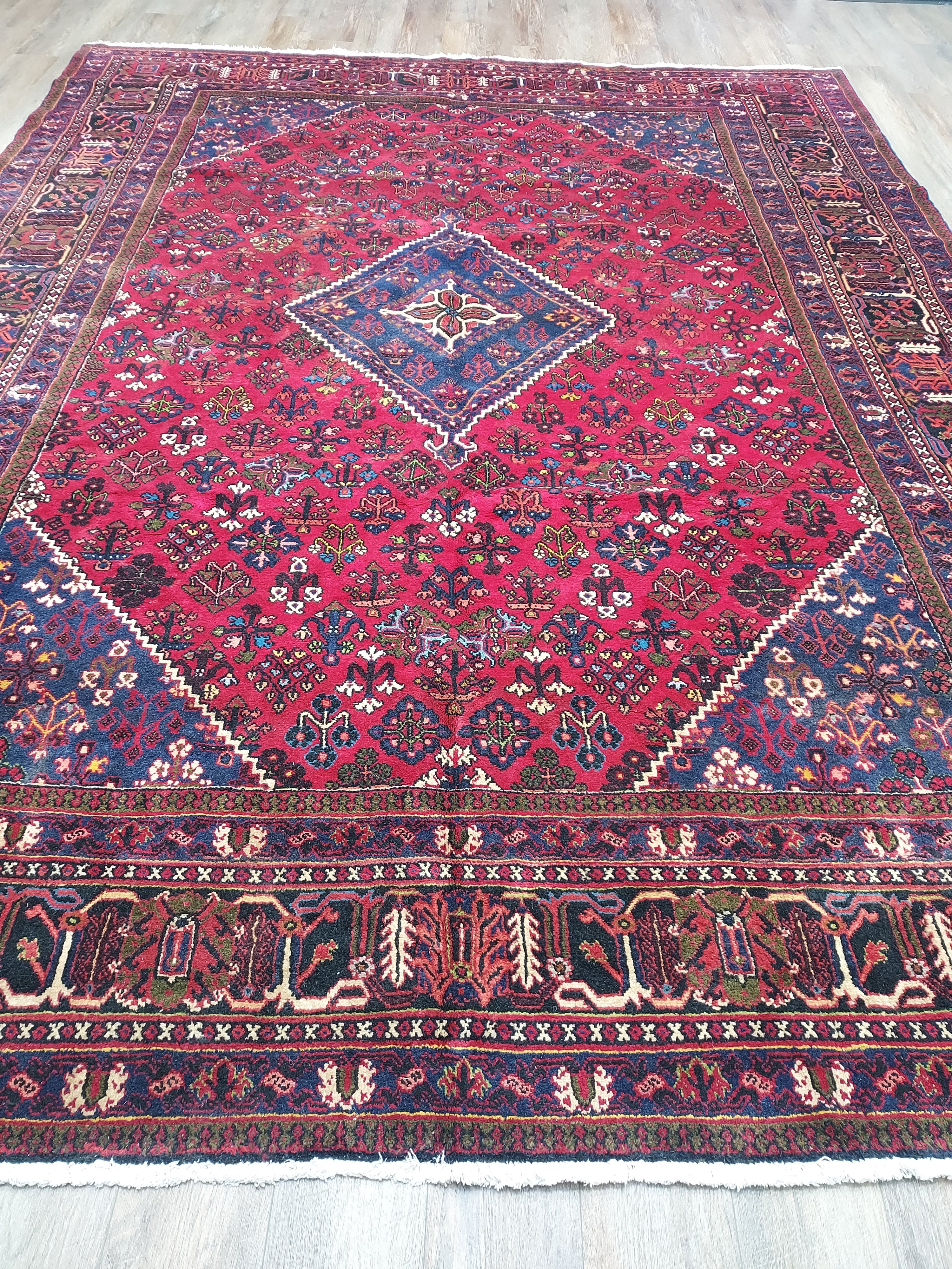 Persian Antique Joshegan Red and Navy