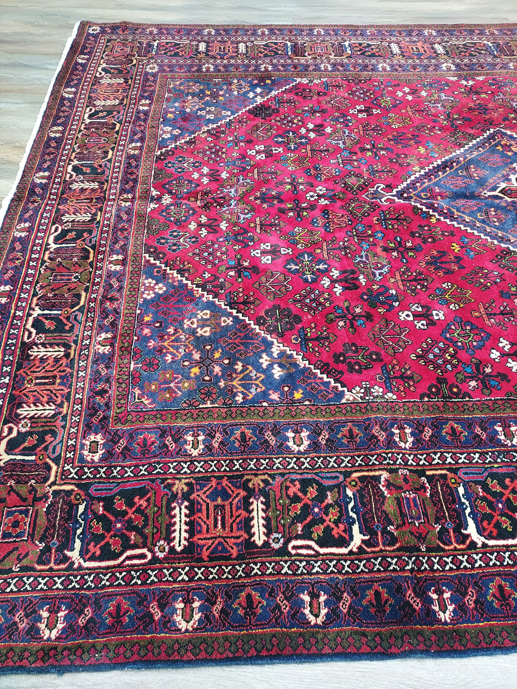 Persian Antique Joshegan Red and Navy