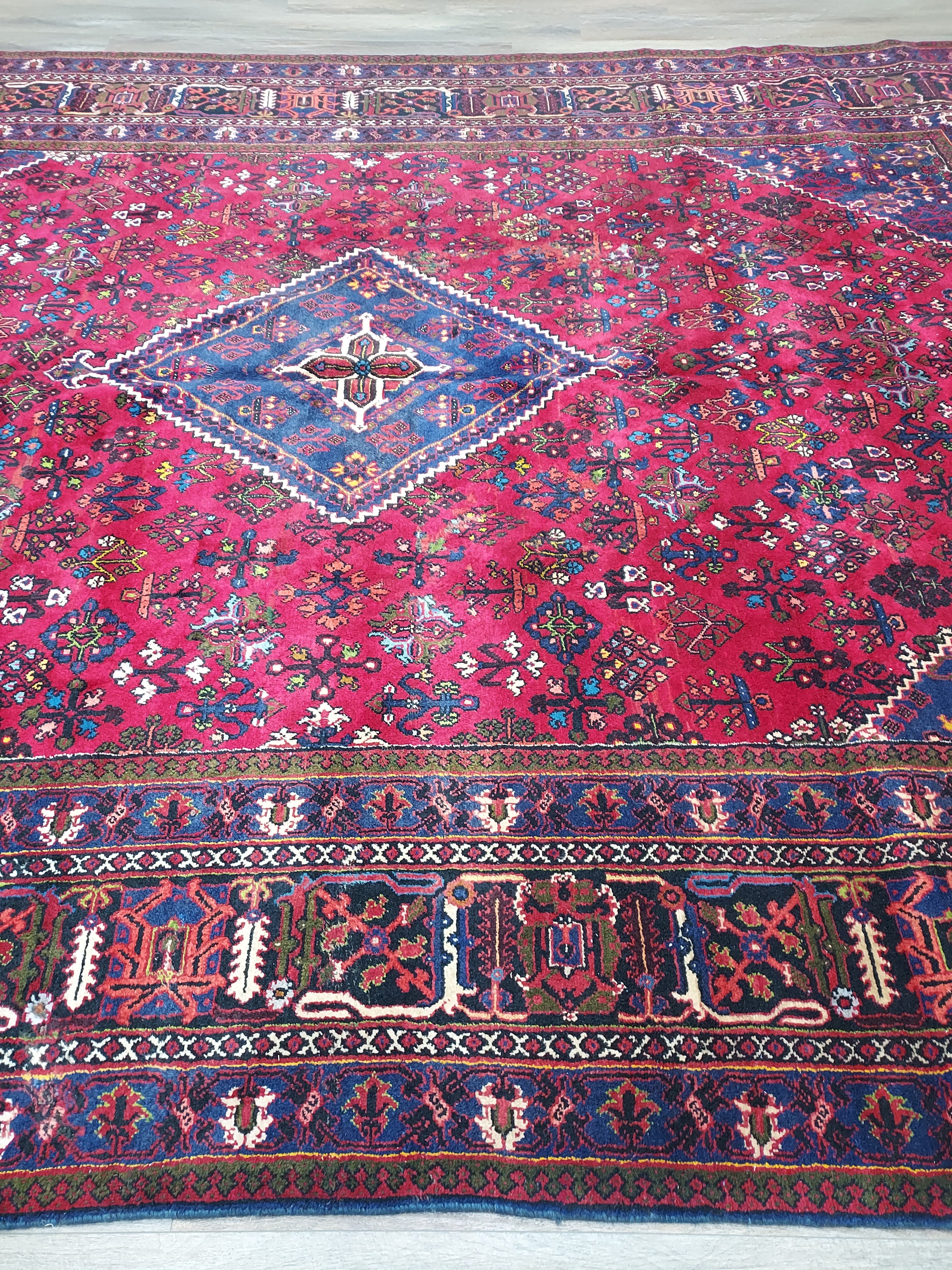 Persian Antique Joshegan Red and Navy