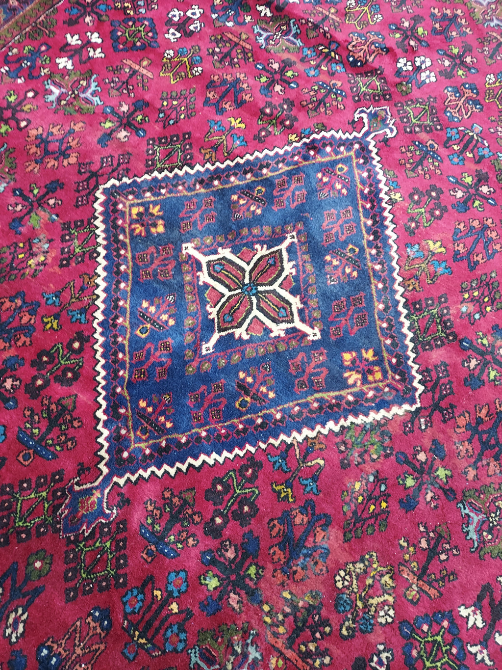 Persian Antique Joshegan Red and Navy
