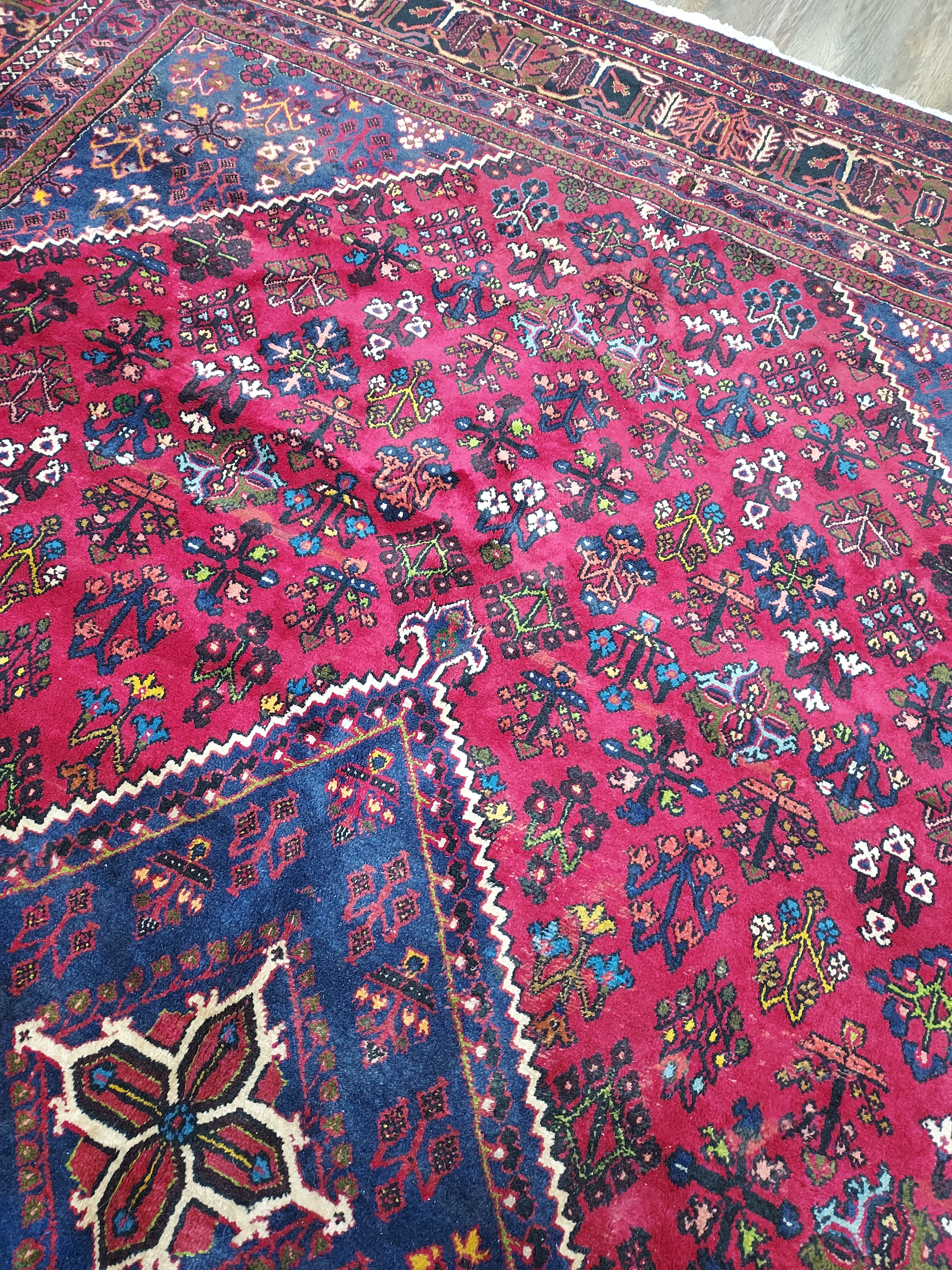 Persian Antique Joshegan Red and Navy