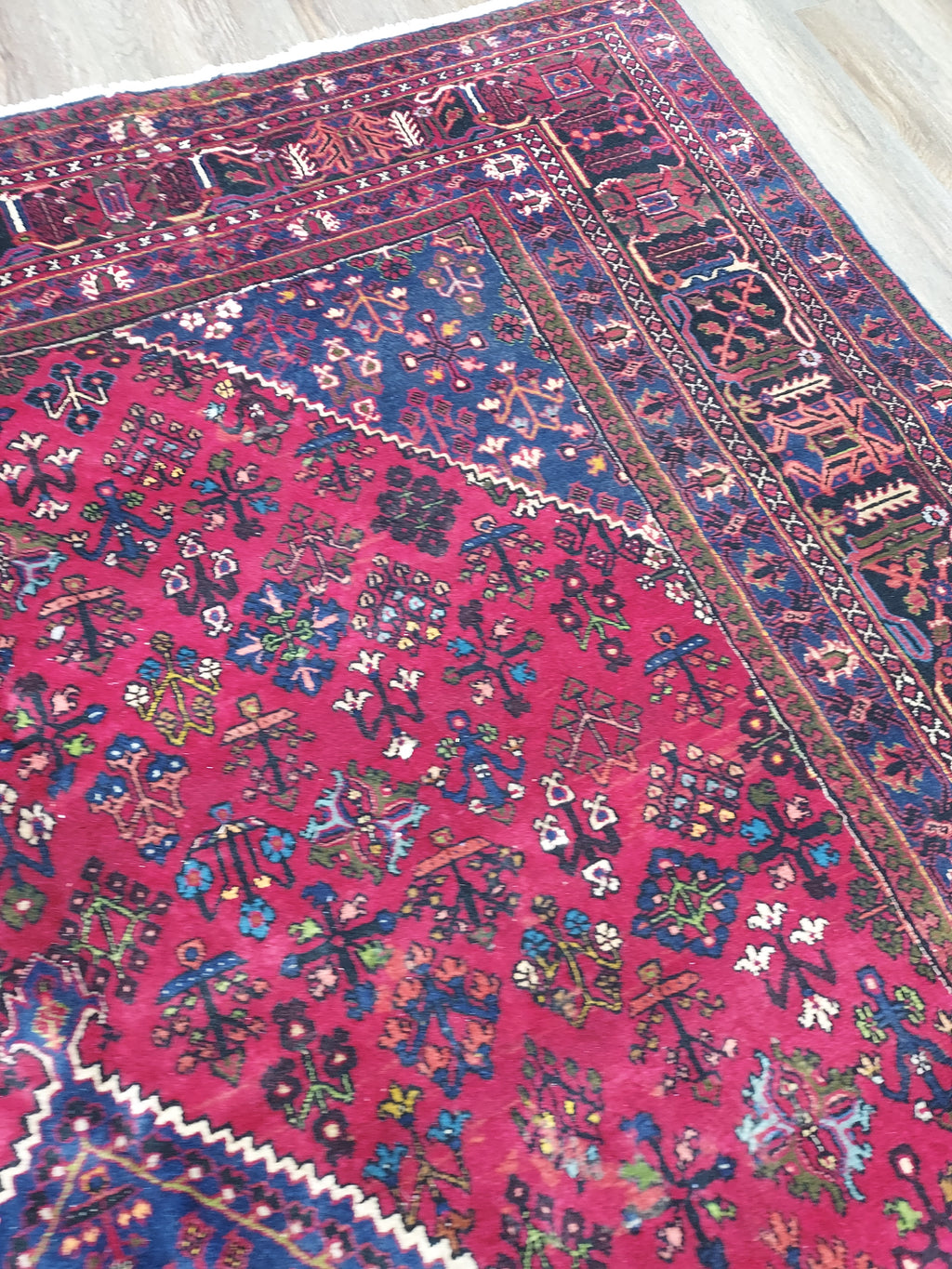 Persian Antique Joshegan Red and Navy