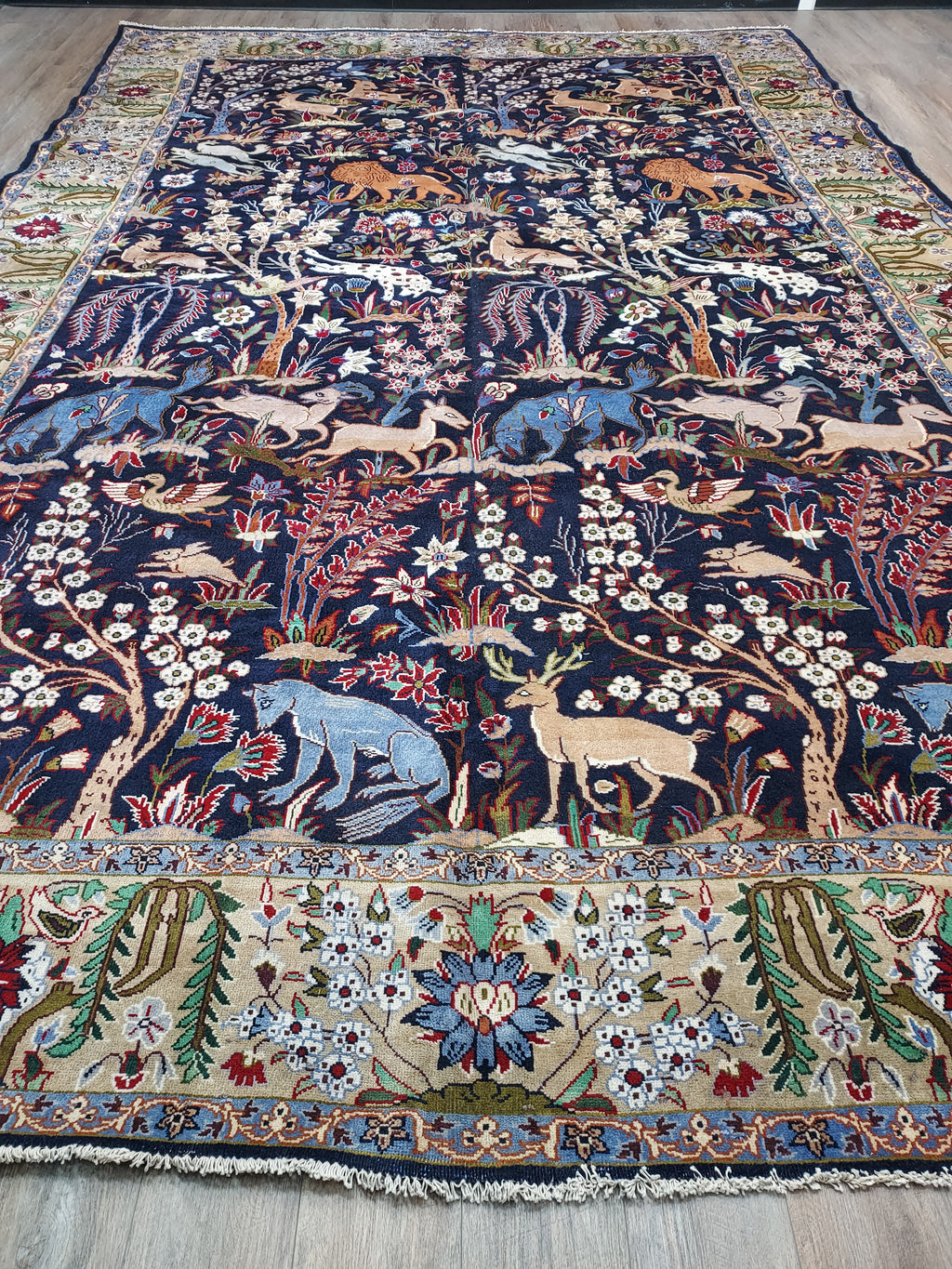 Navy Persian Hunting Rug