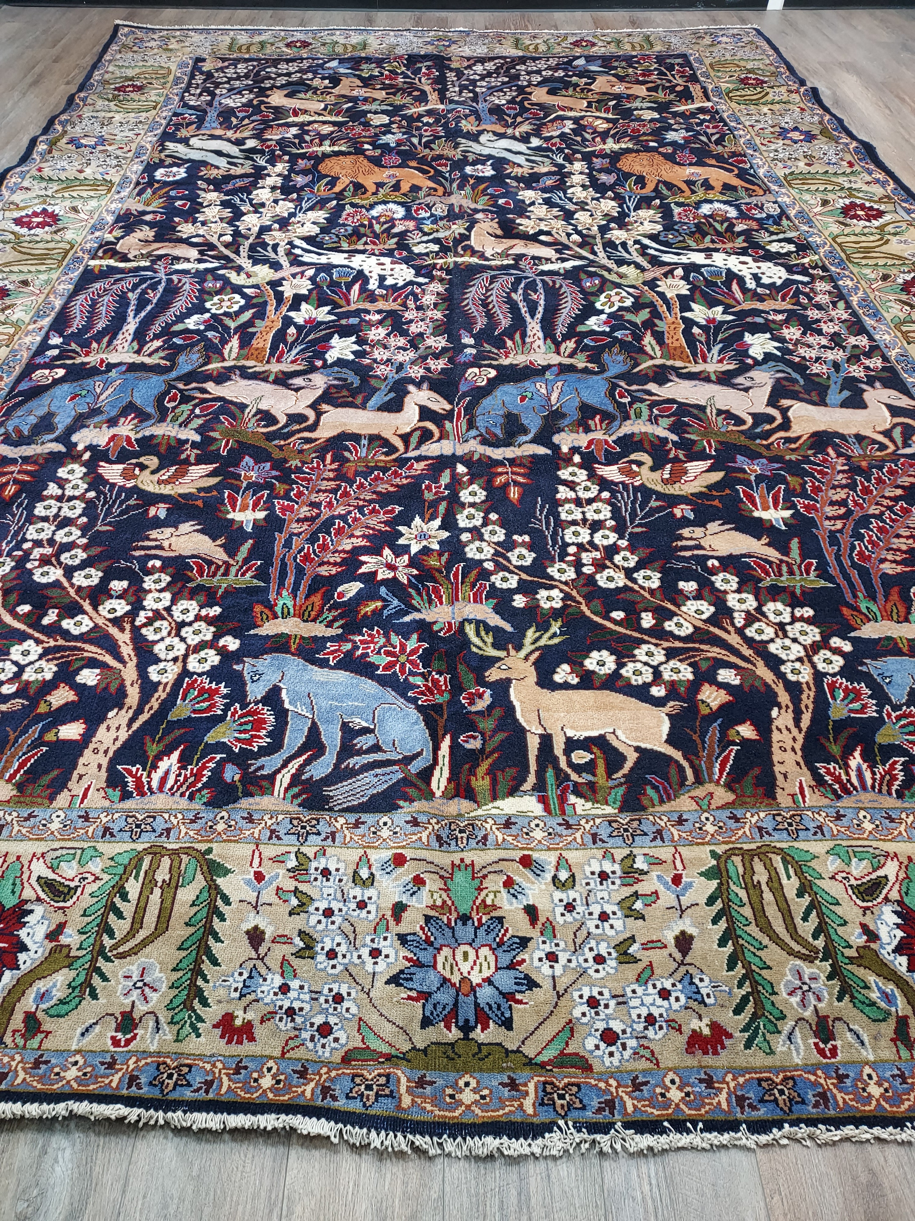Navy Persian Hunting Rug