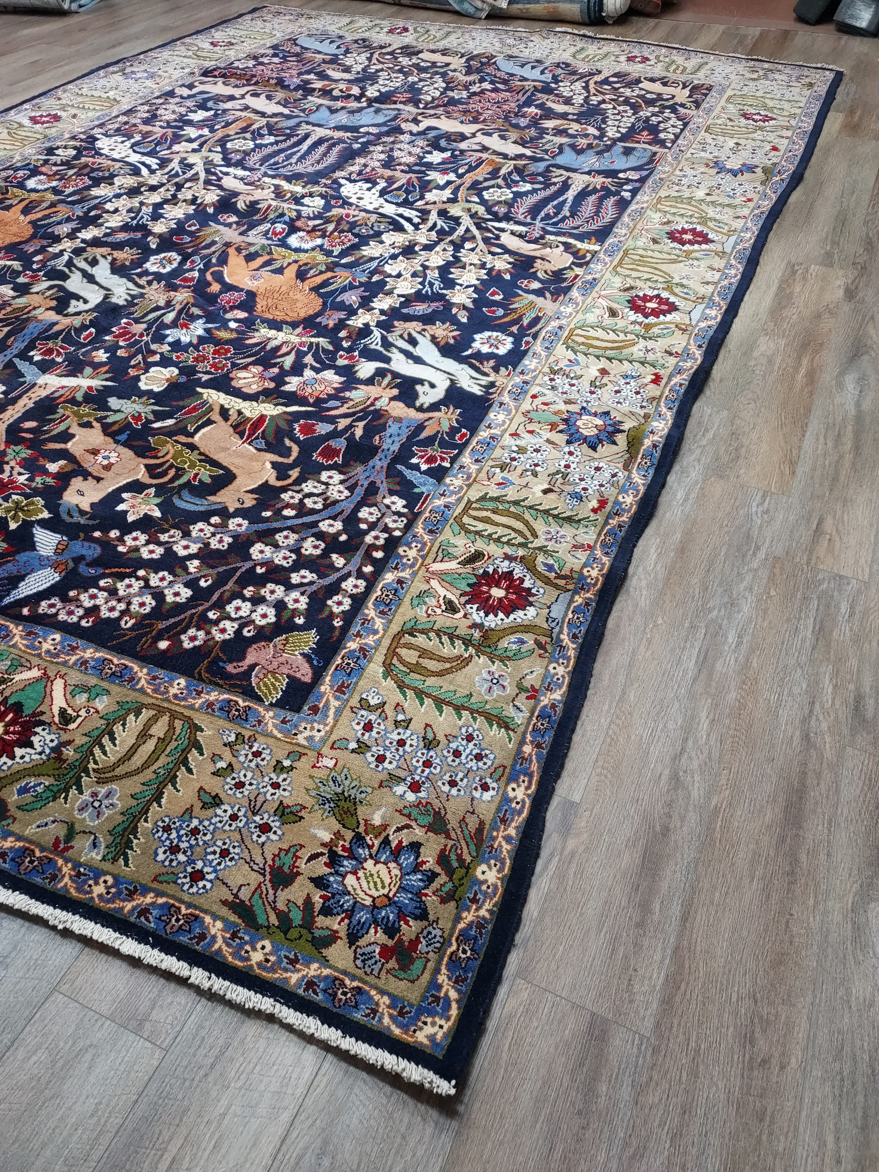 Navy Persian Hunting Rug