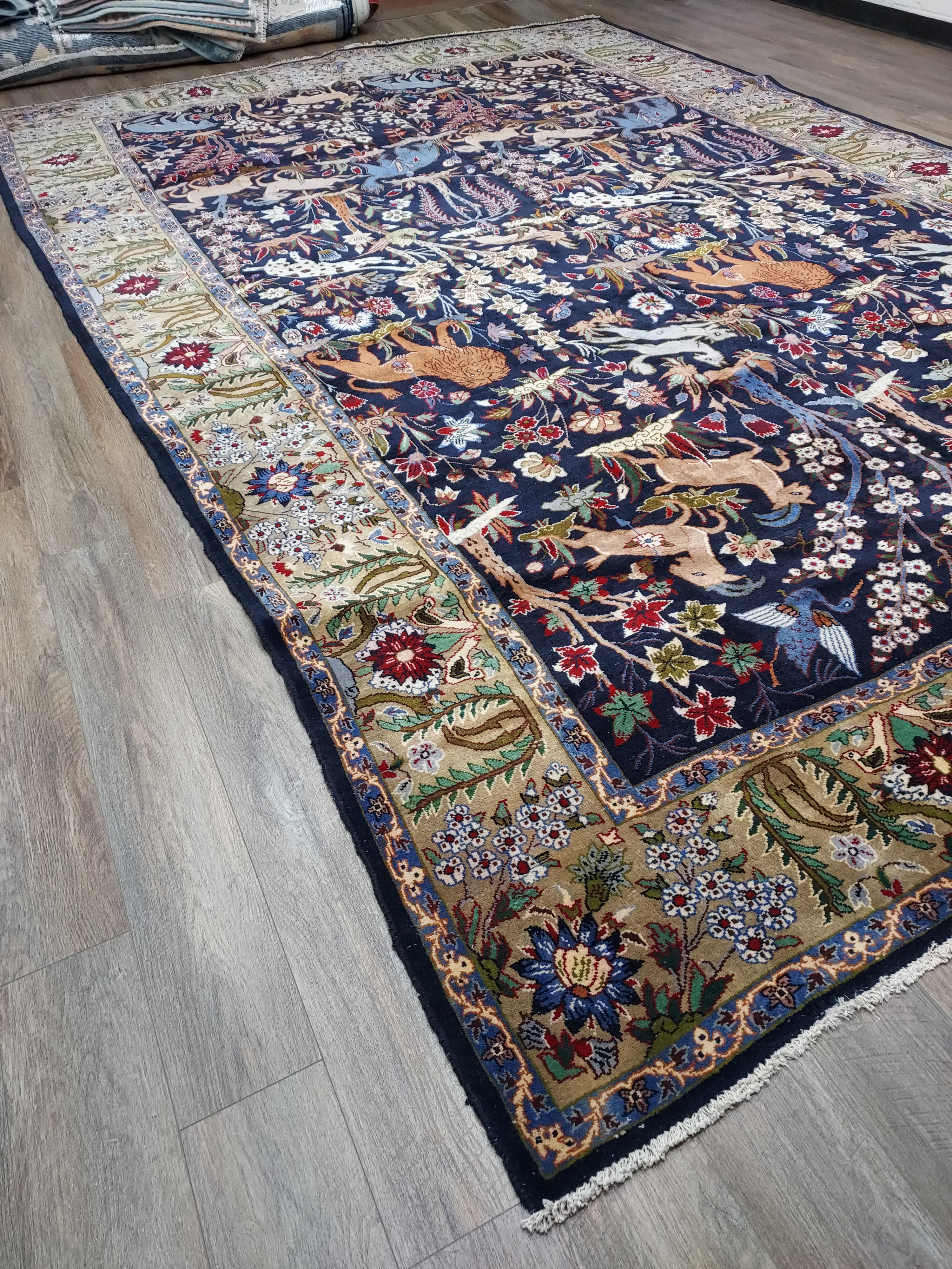 Navy Persian Hunting Rug