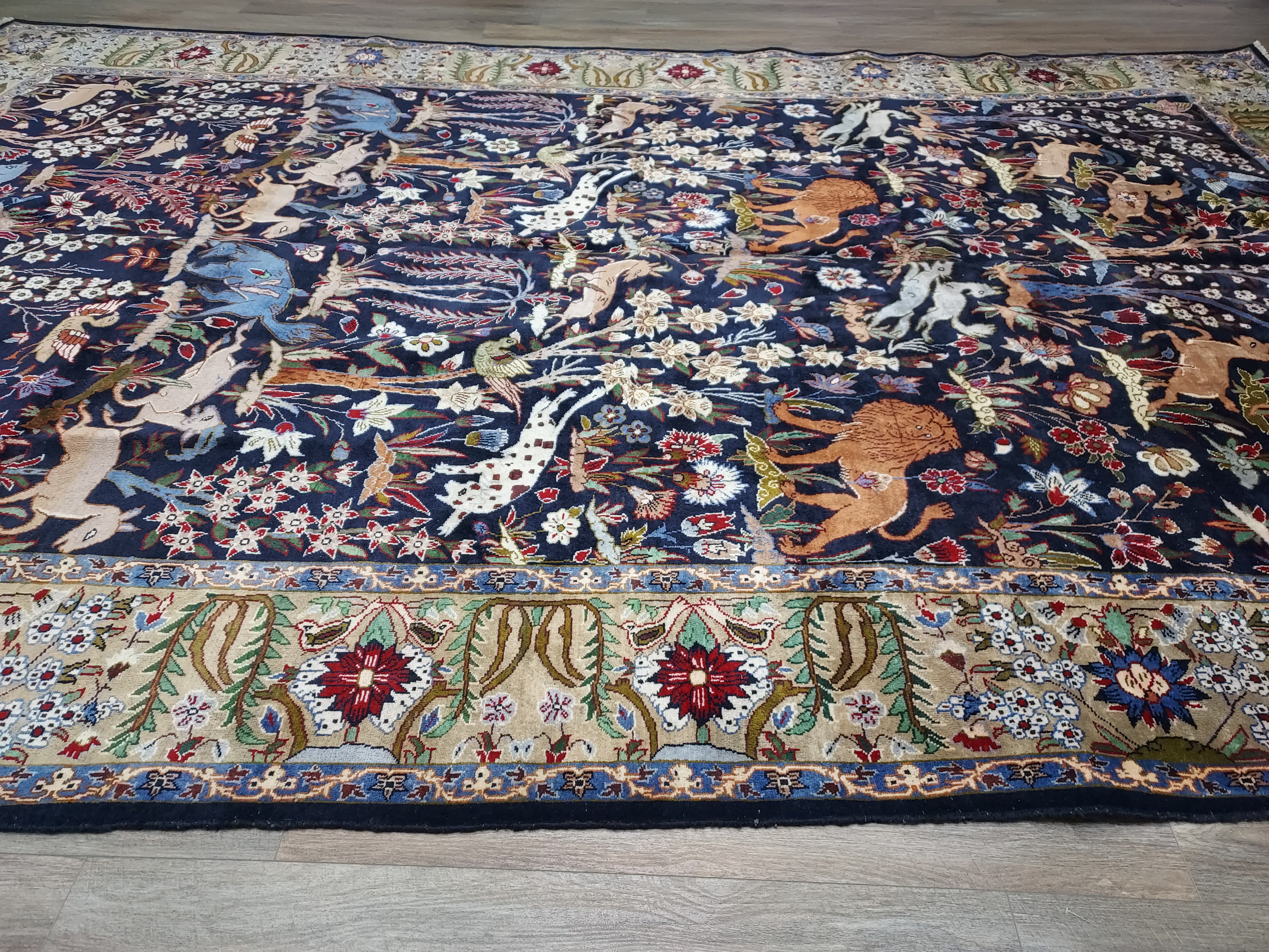 Navy Persian Hunting Rug