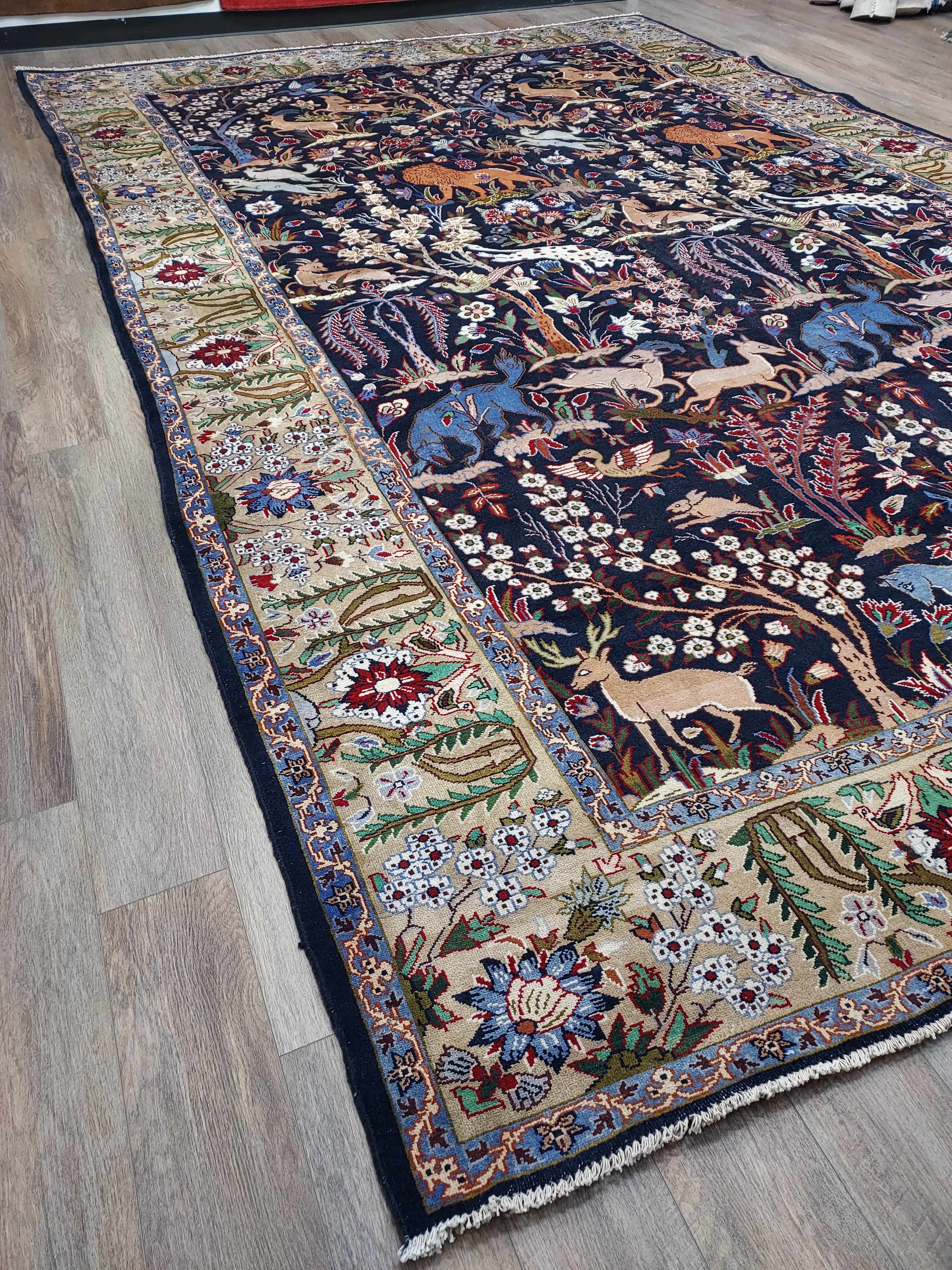 Navy Persian Hunting Rug