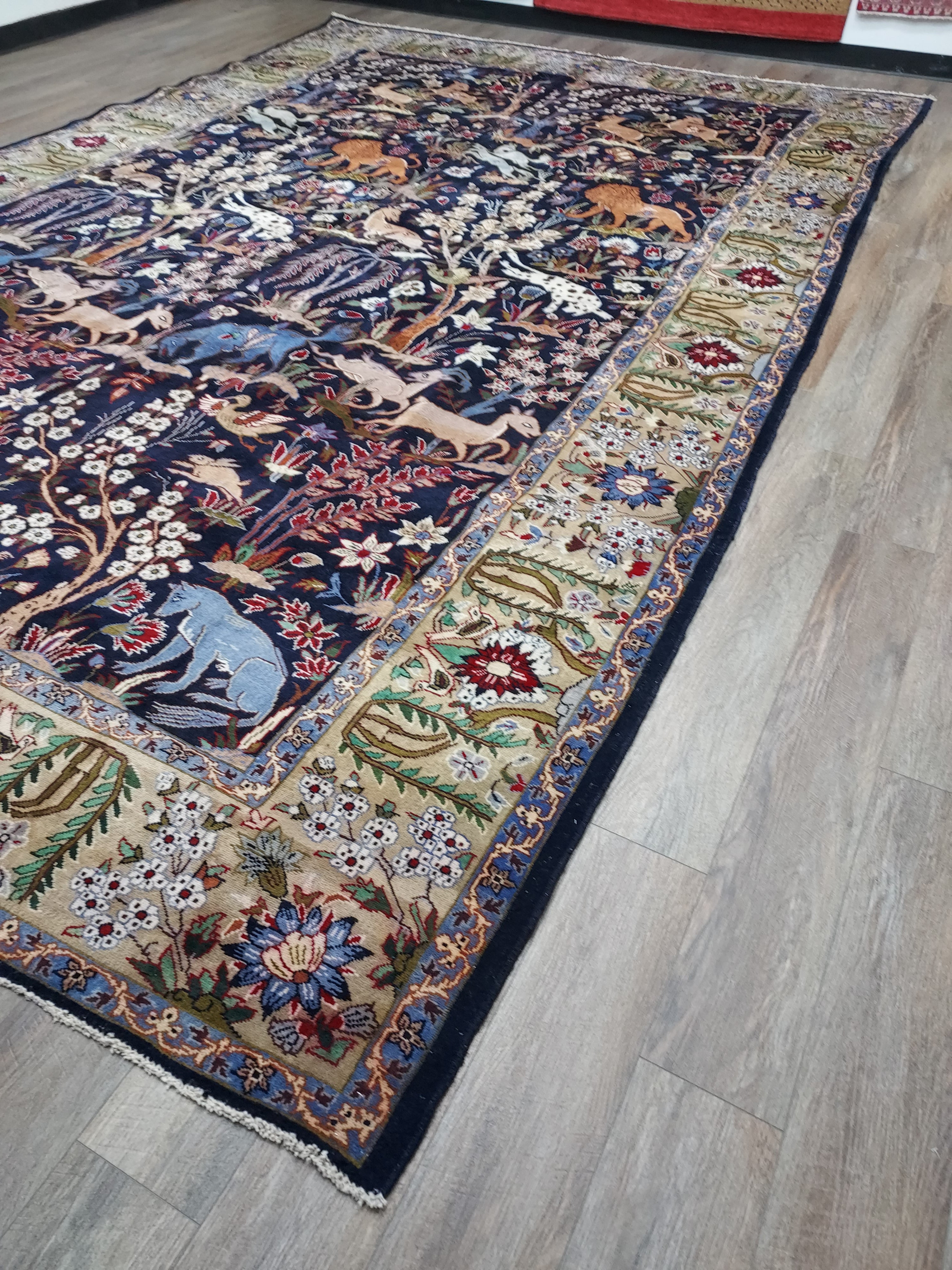 Navy Persian Hunting Rug
