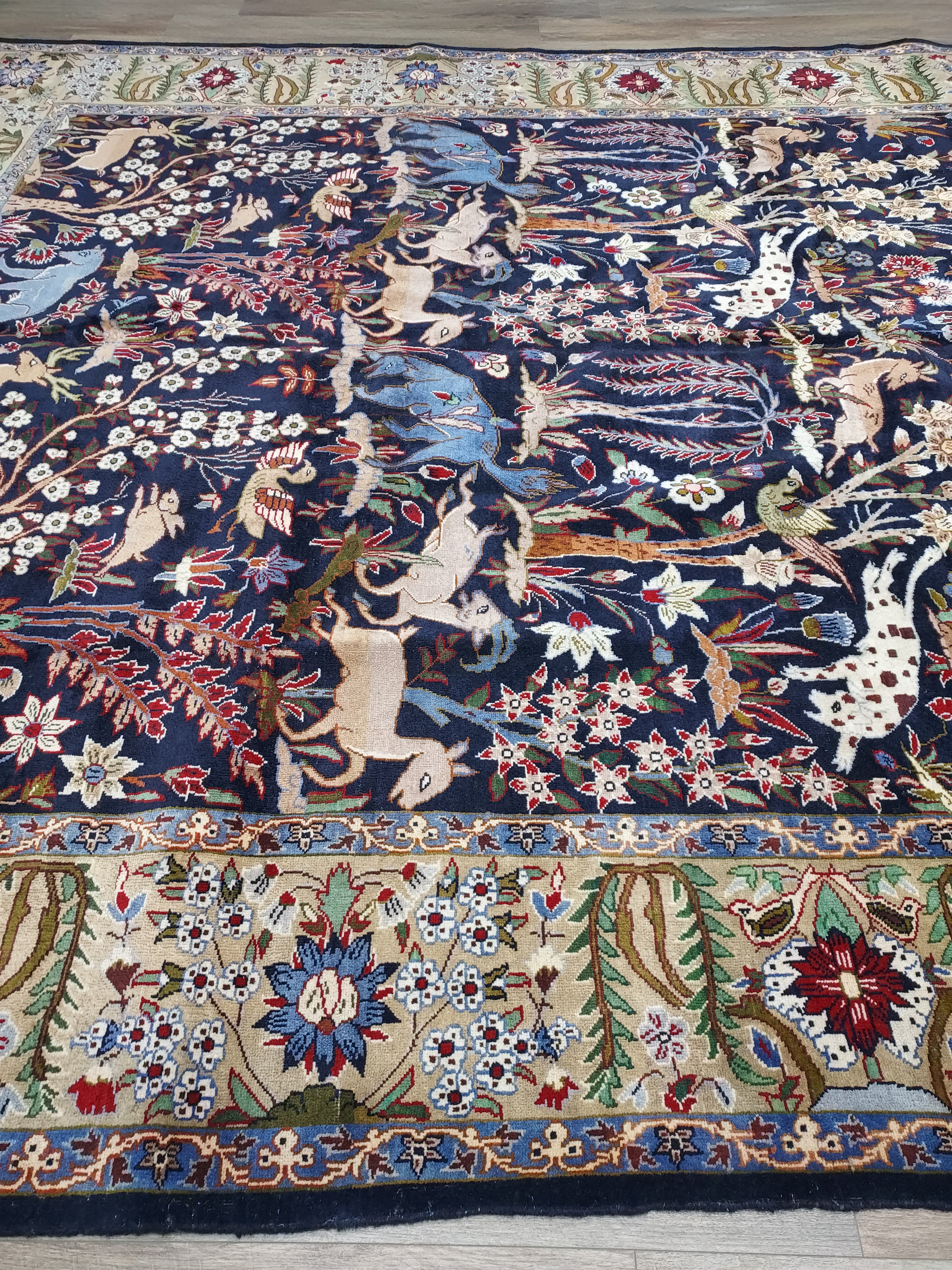 Navy Persian Hunting Rug