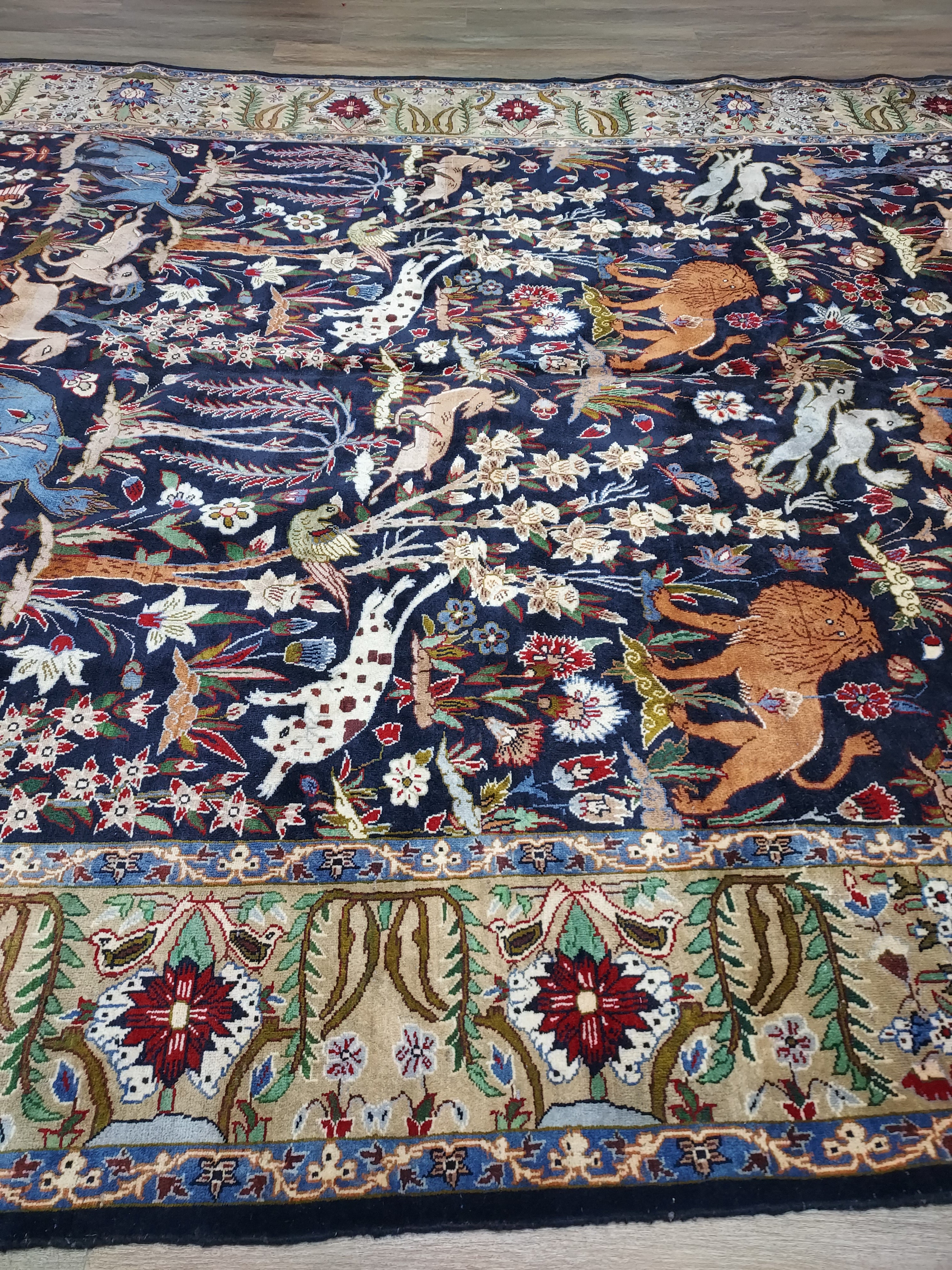 Navy Persian Hunting Rug