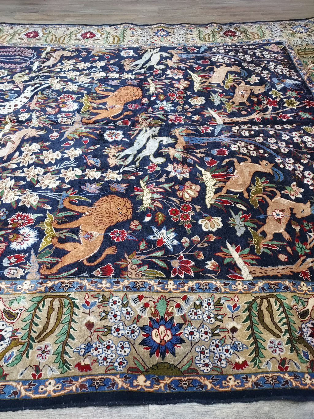 Navy Persian Hunting Rug