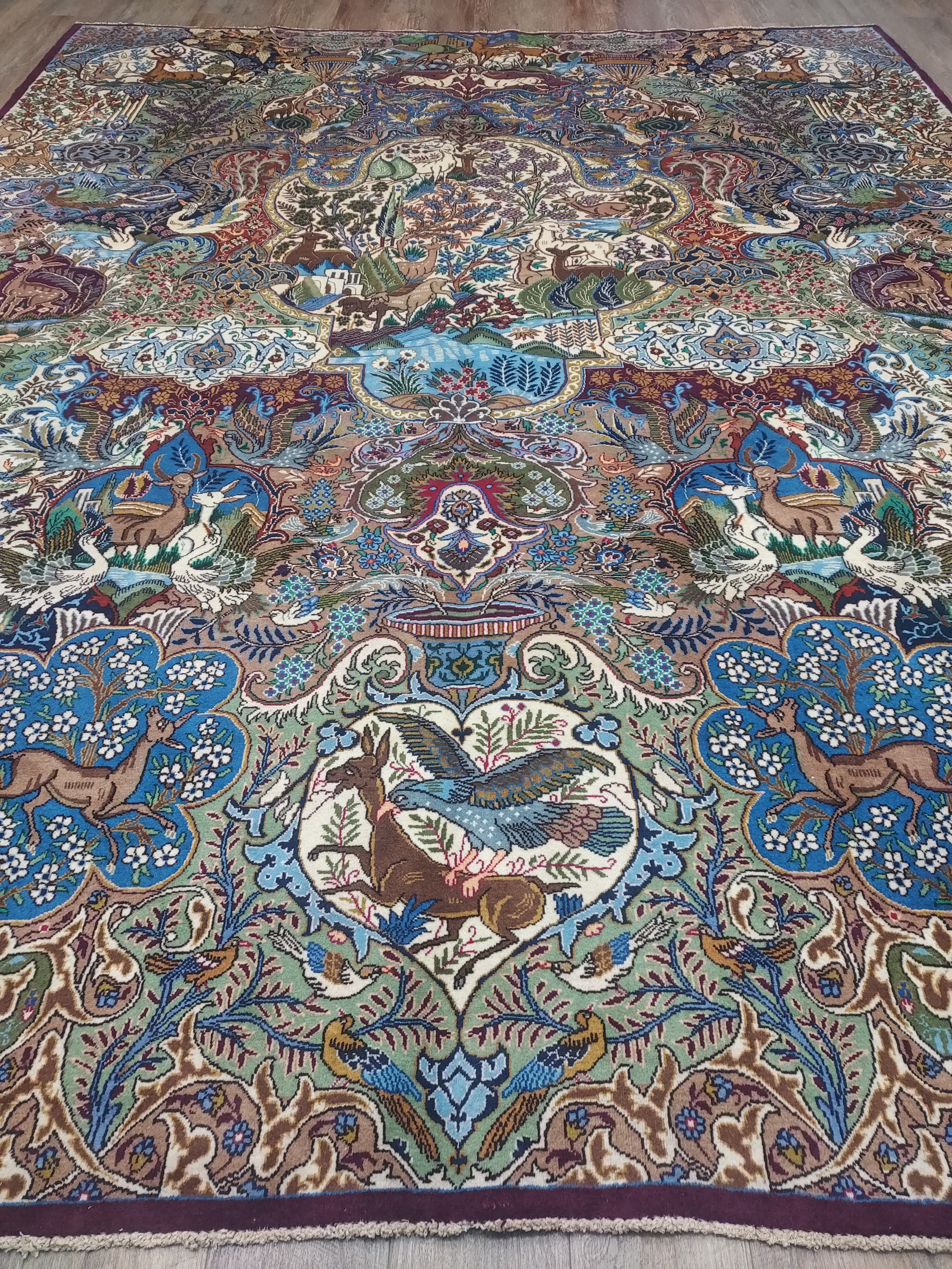 Multicolor Persian Pictorial Statement Rug