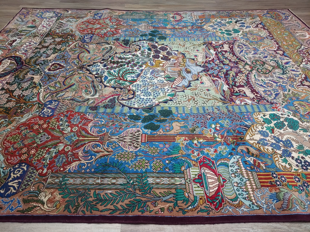 Multicolor Persian Style Pictorial Rug