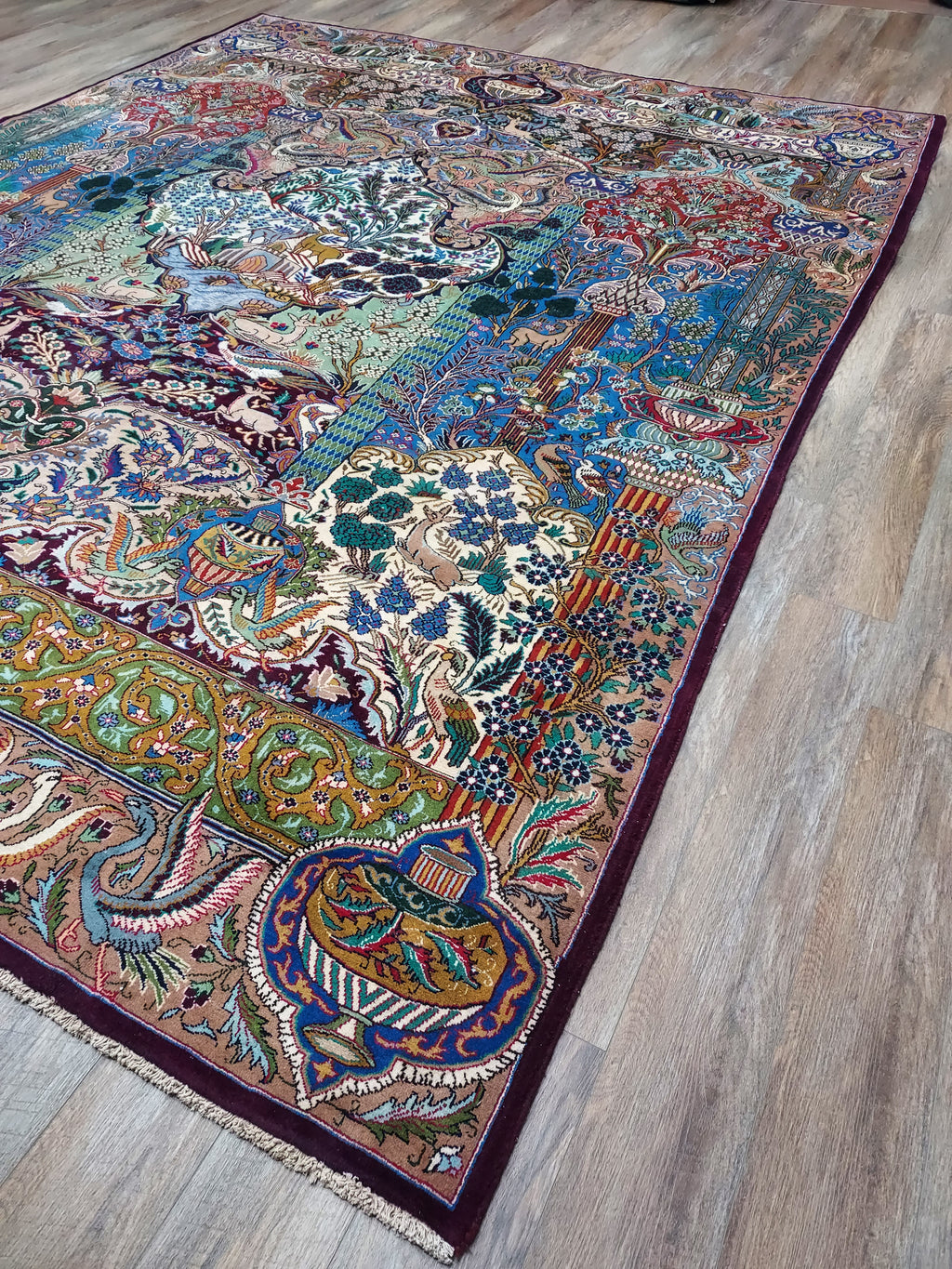 Multicolor Persian Style Pictorial Rug