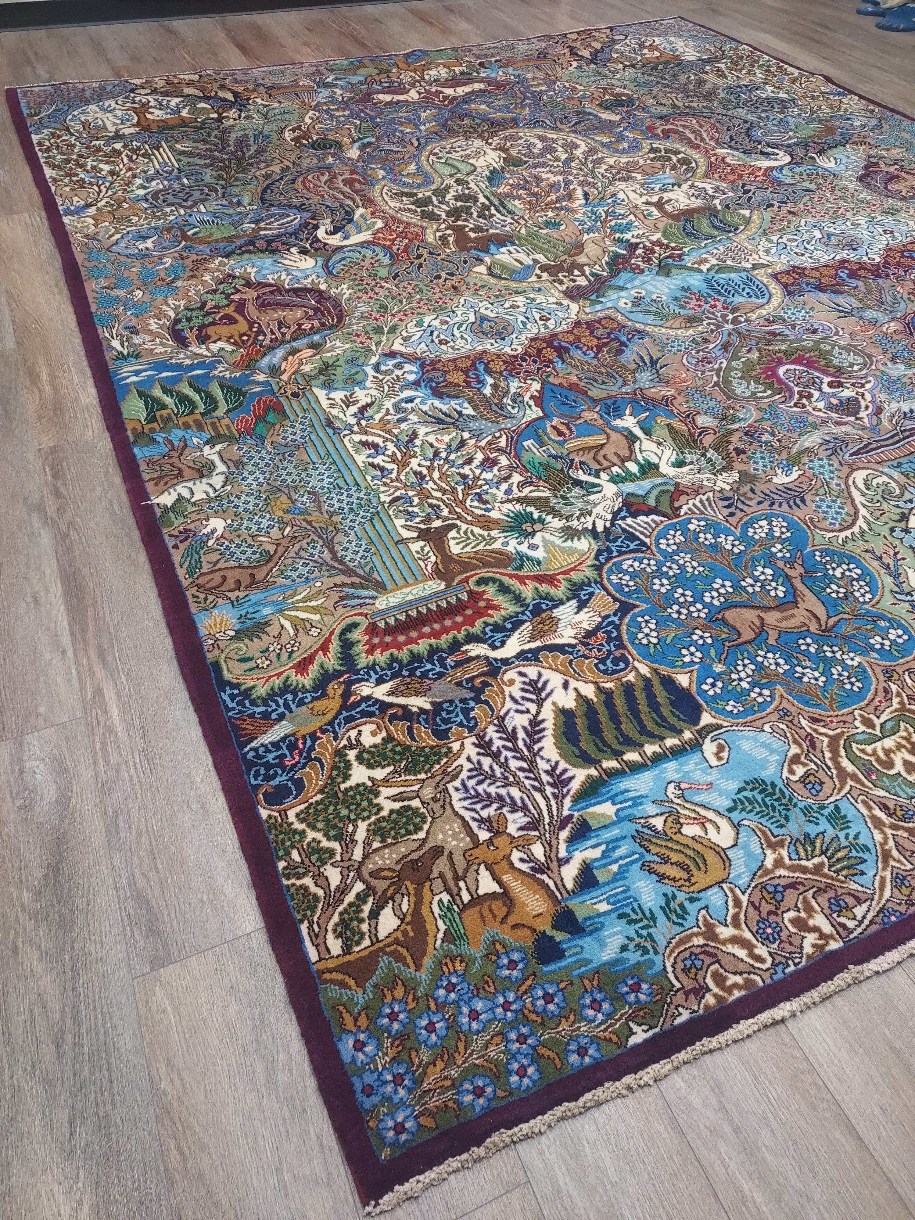 Multicolor Persian Pictorial Statement Rug