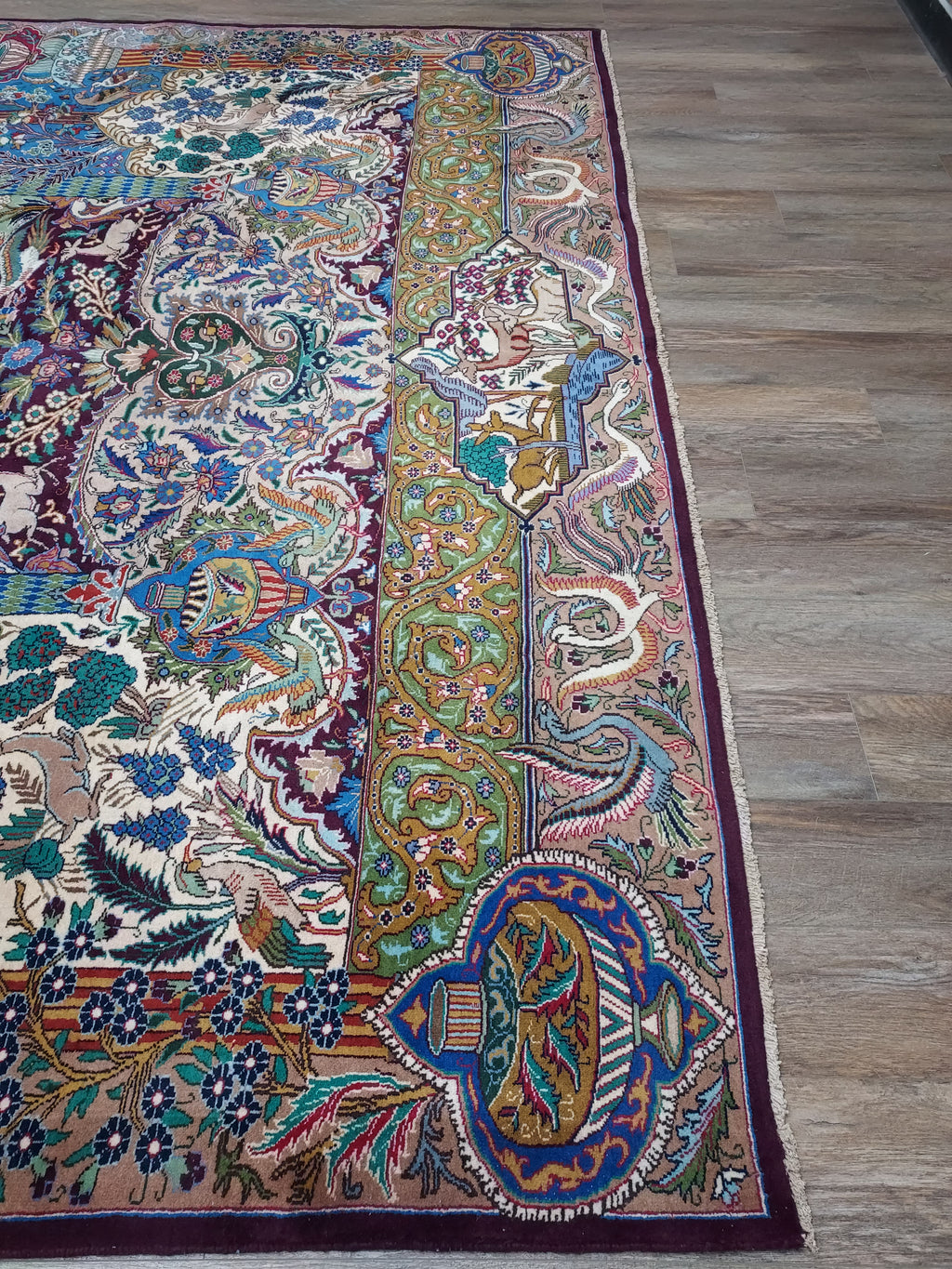 Multicolor Persian Style Pictorial Rug