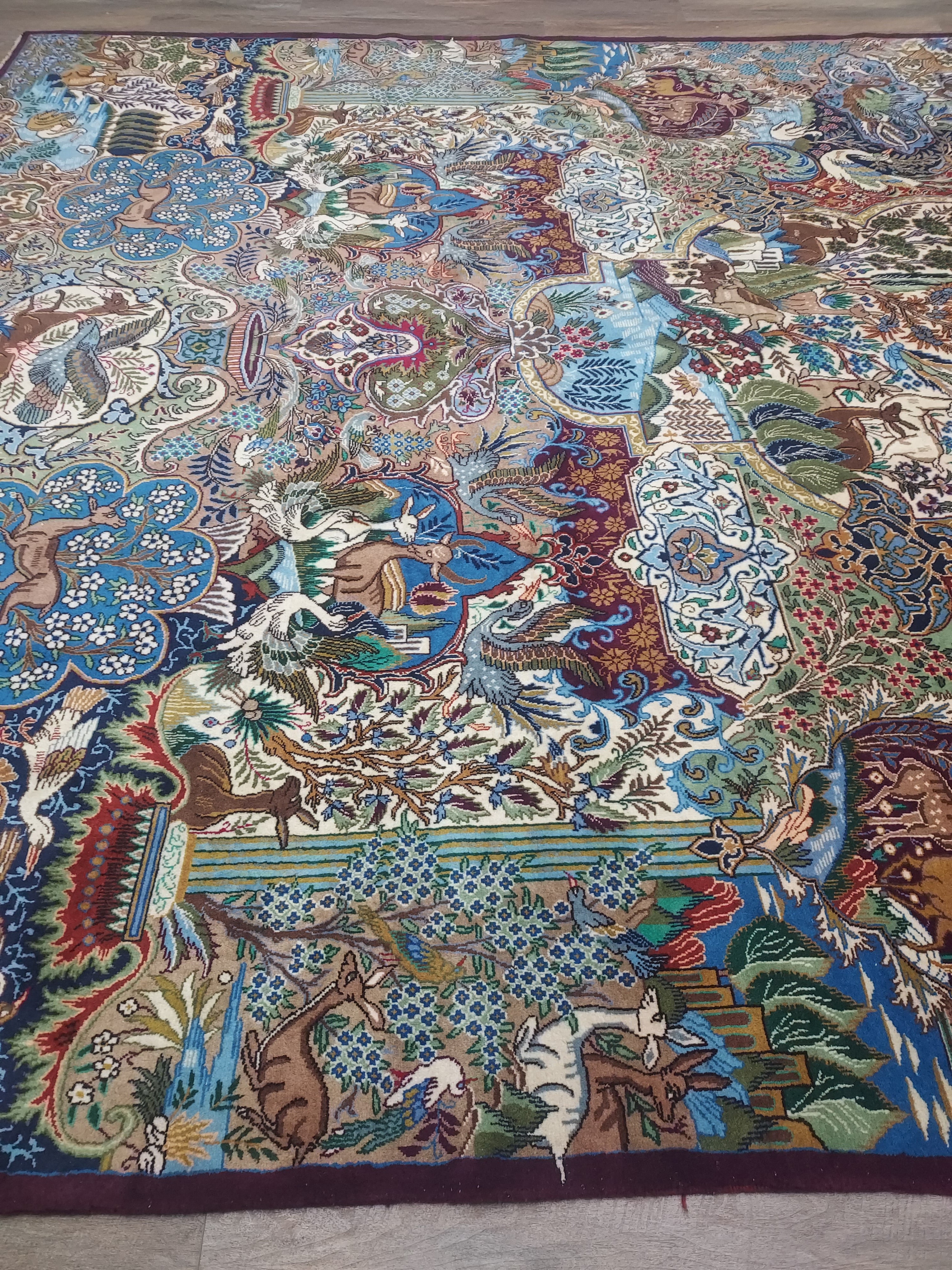 Multicolor Persian Pictorial Statement Rug