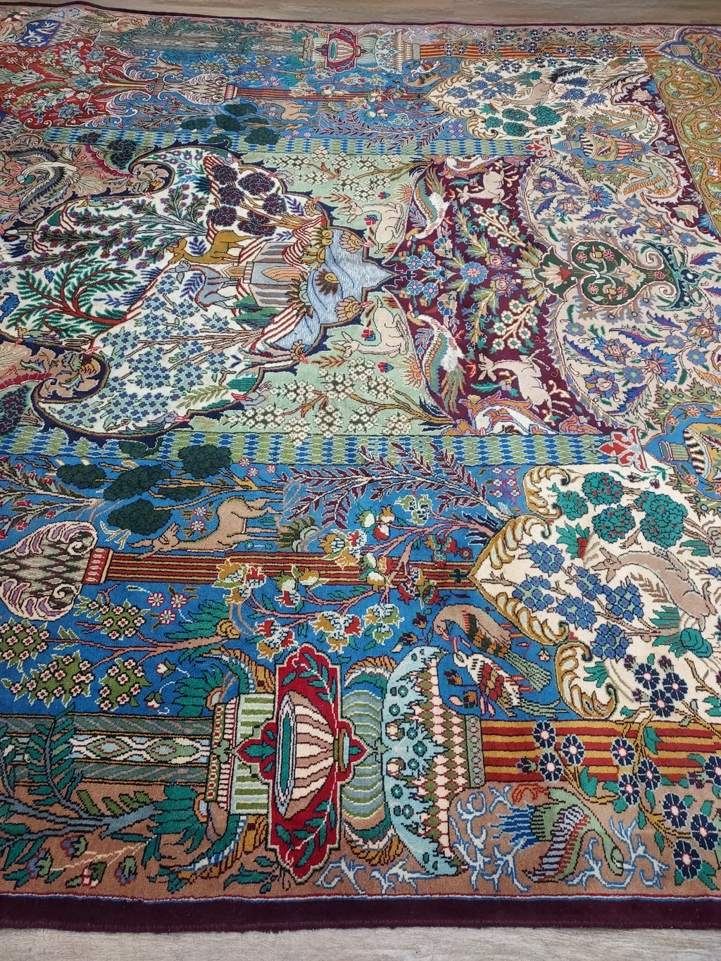 Multicolor Persian Style Pictorial Rug