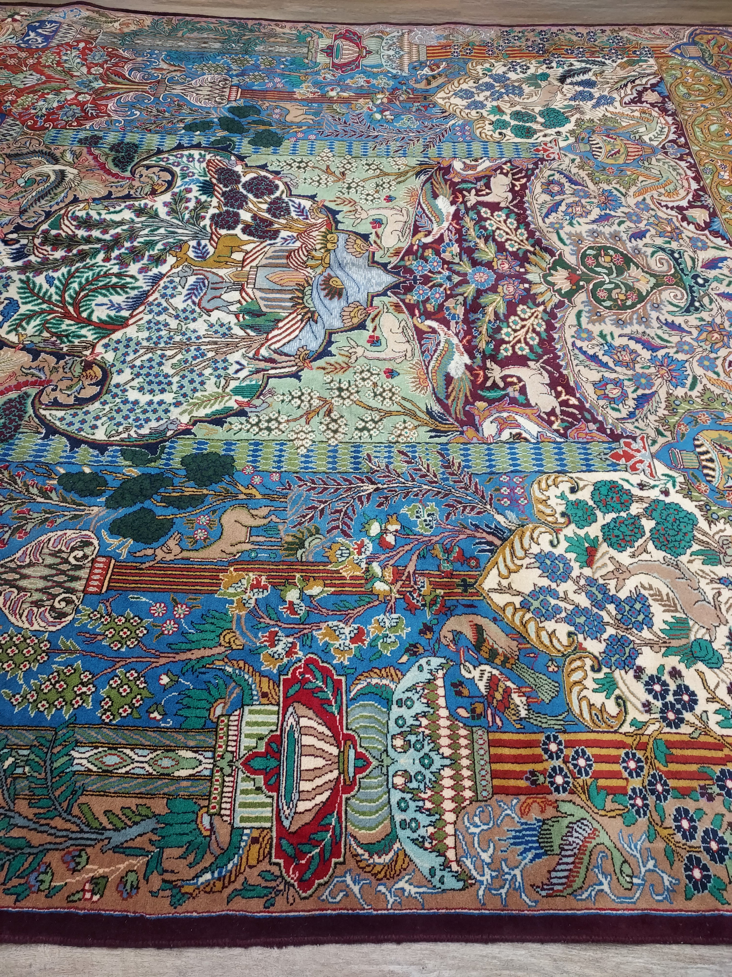 Multicolor Persian Style Pictorial Rug