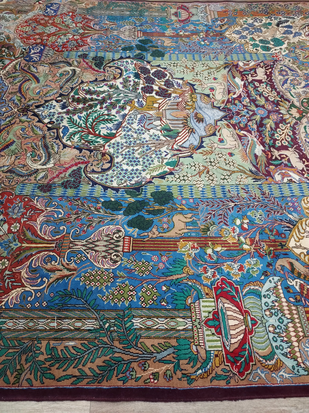 Multicolor Persian Style Pictorial Rug