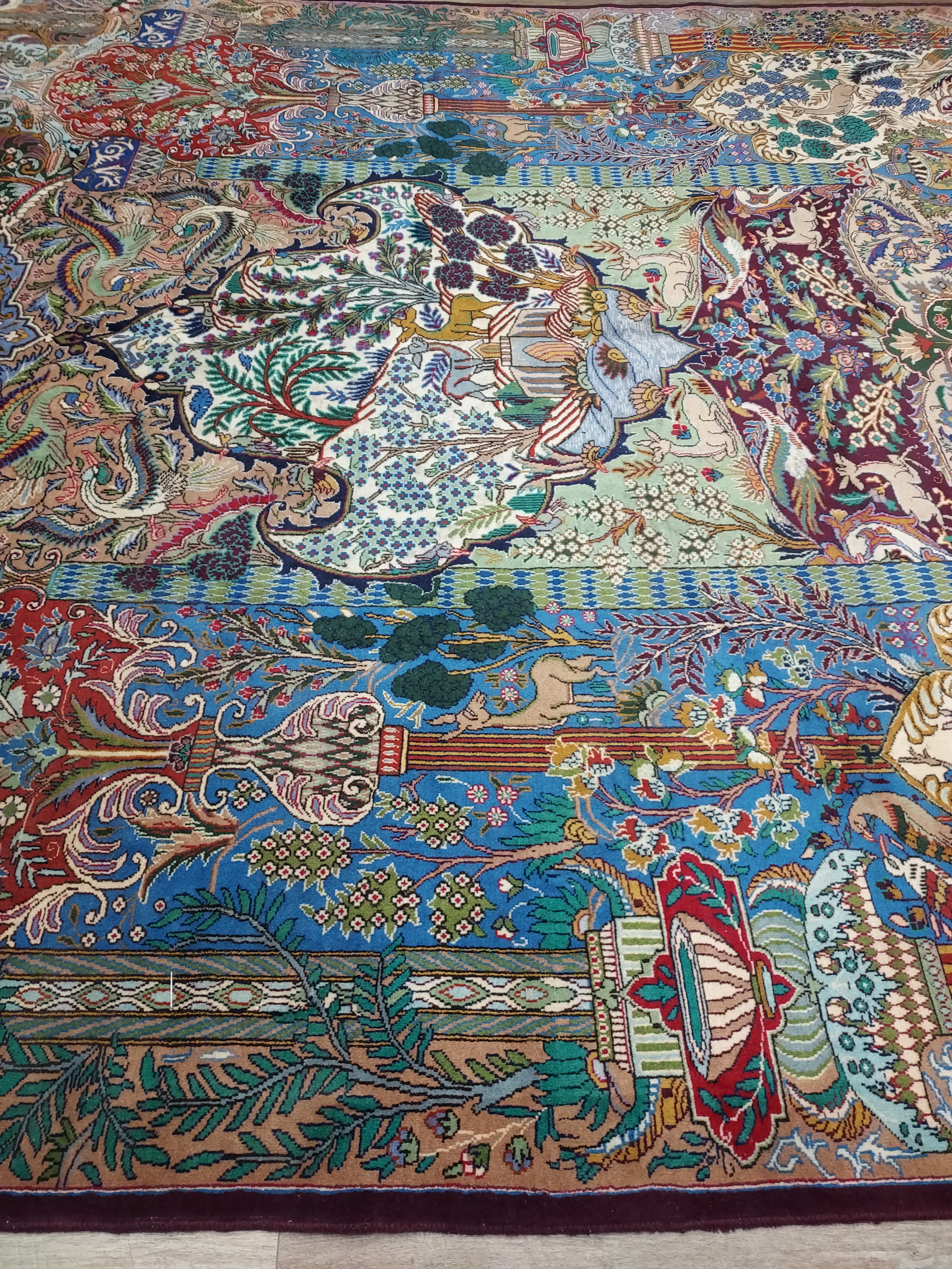 Multicolor Persian Style Pictorial Rug