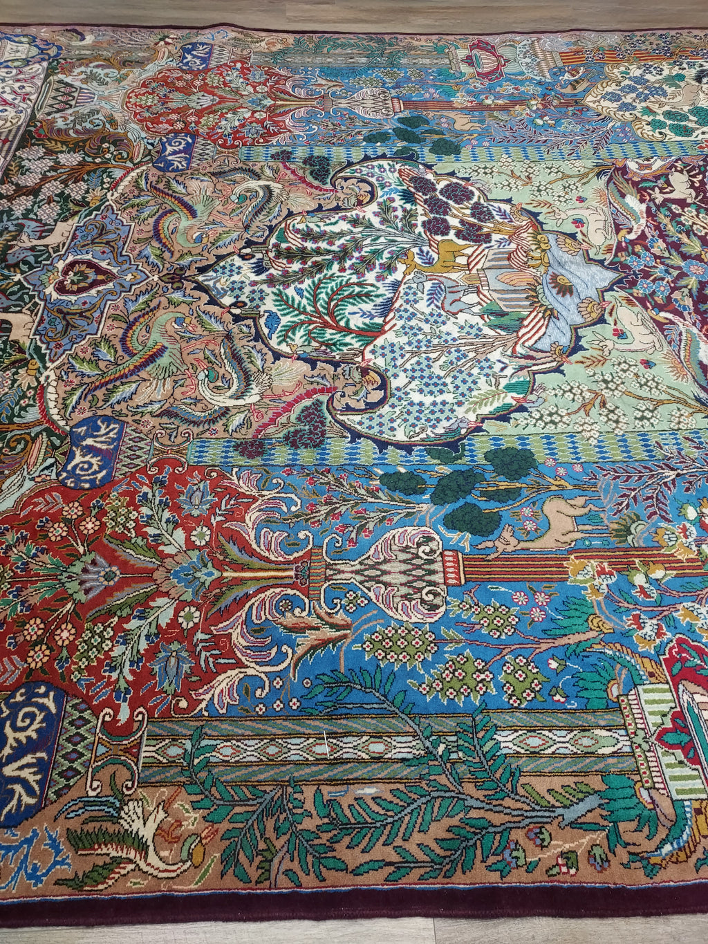 Multicolor Persian Style Pictorial Rug