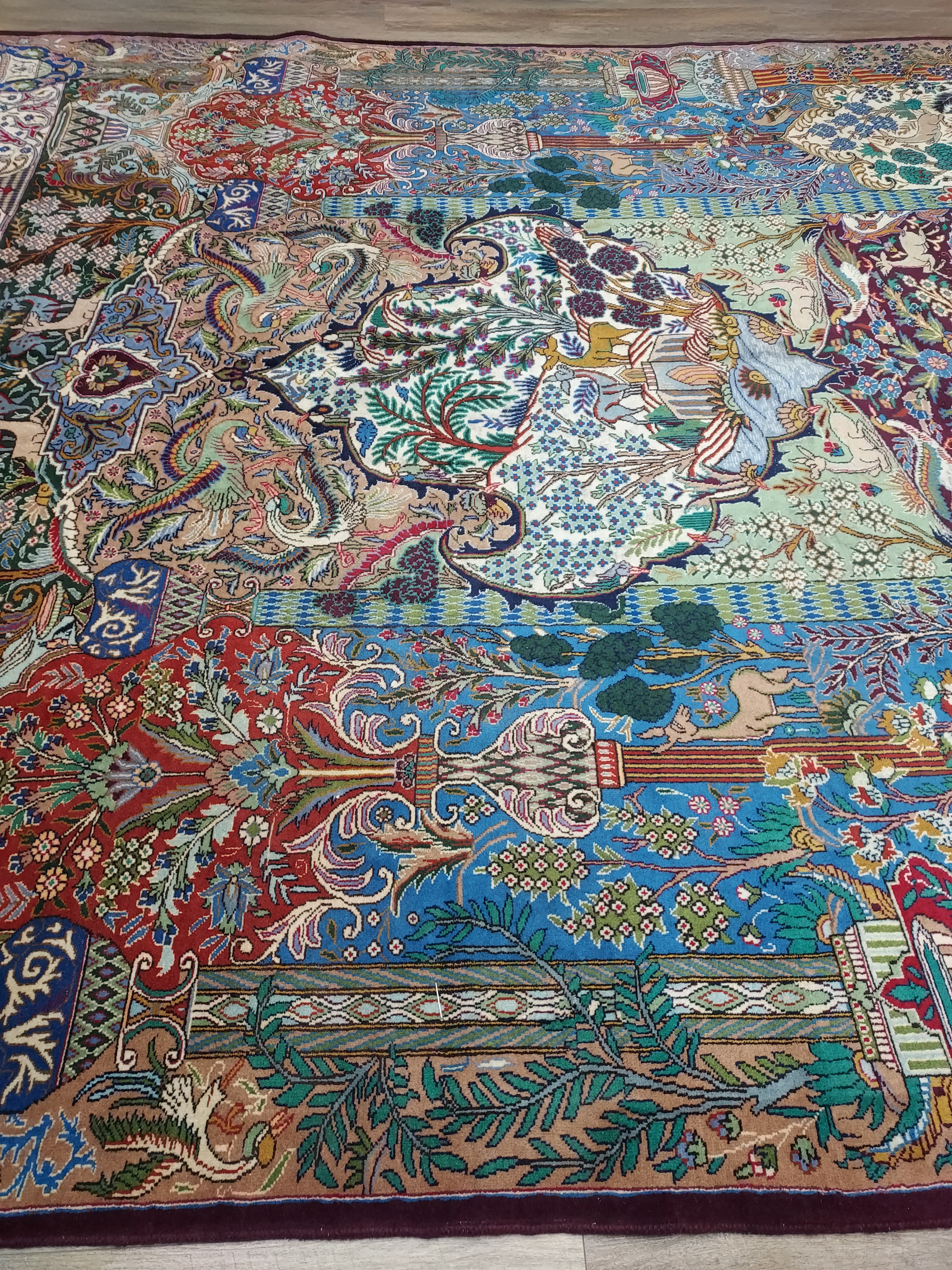 Multicolor Persian Style Pictorial Rug
