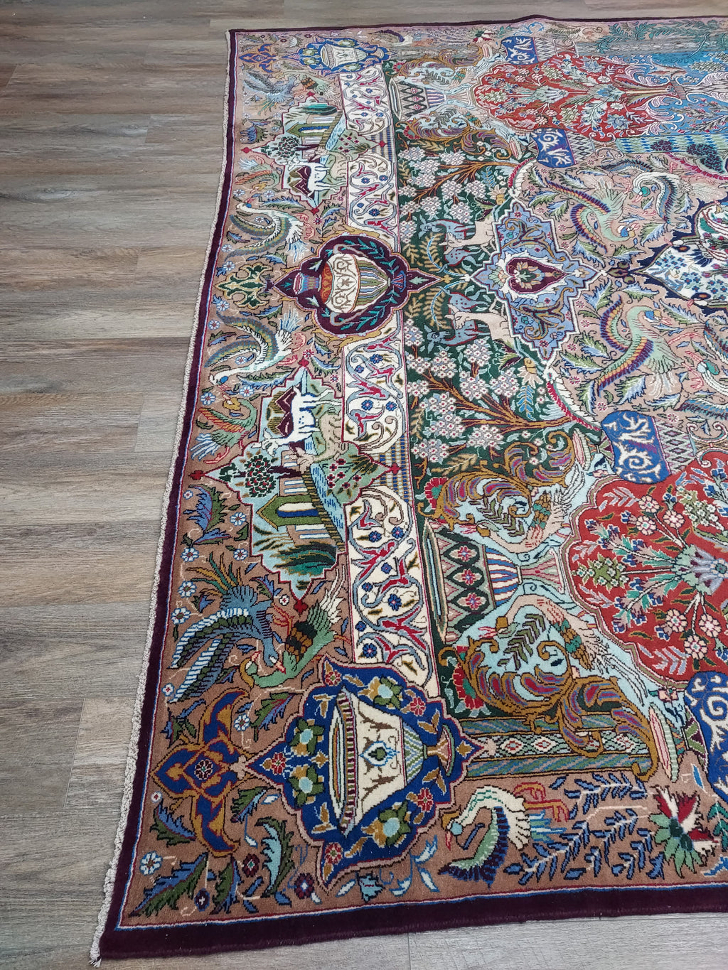 Multicolor Persian Style Pictorial Rug