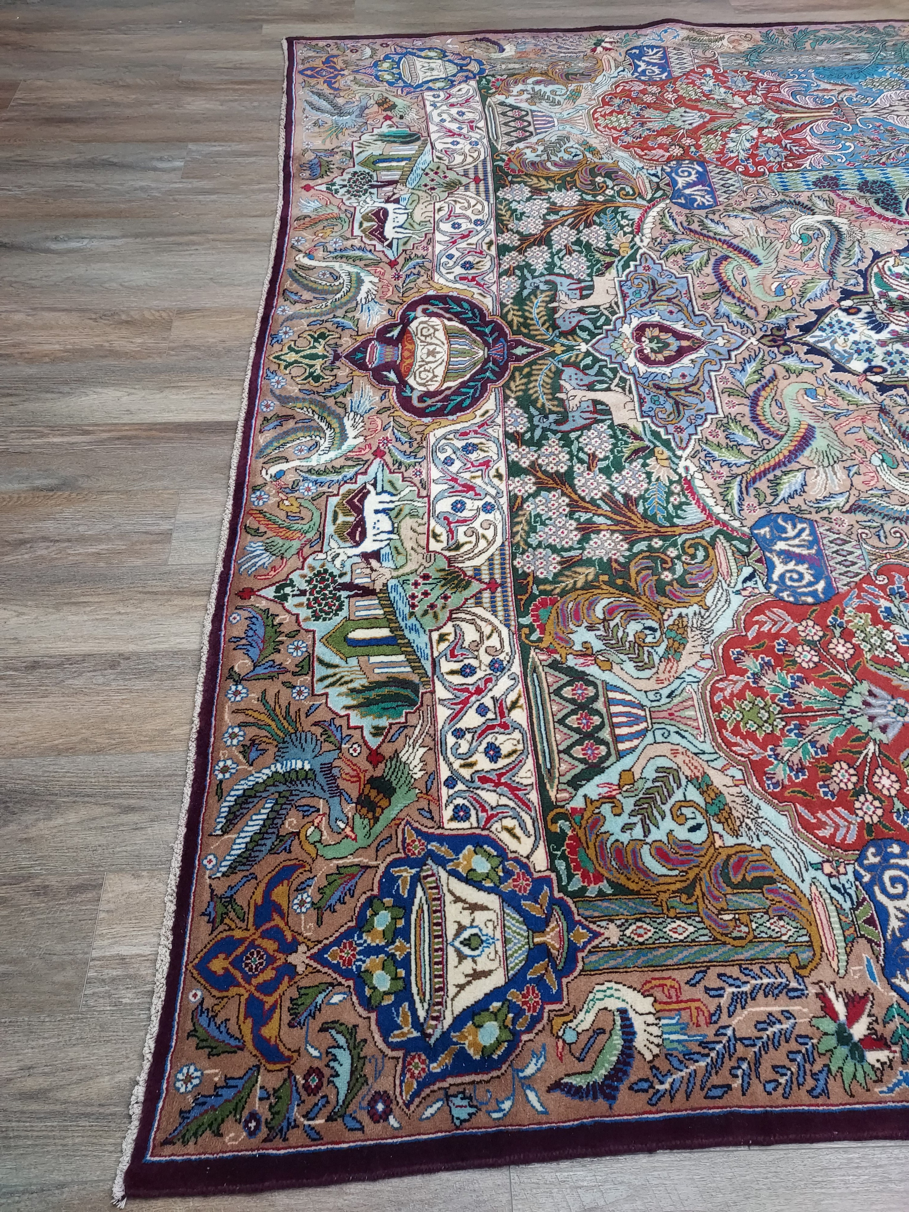 Multicolor Persian Style Pictorial Rug