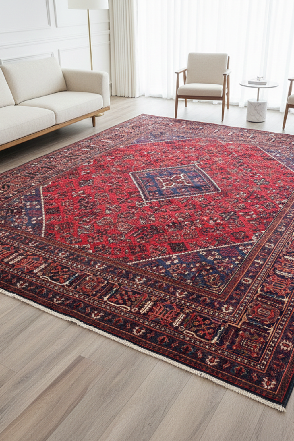 Persian Antique Joshegan Red and Navy